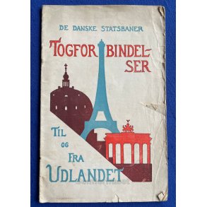 De Danske Statsbaner - Togforbindelser - Udlandet 1931 - Godt Brugt !
