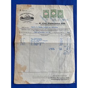 P. Chr. Petersens Eftf. - Faktura 14 - 5 - 1929 - Med Fakturastempelm�rker