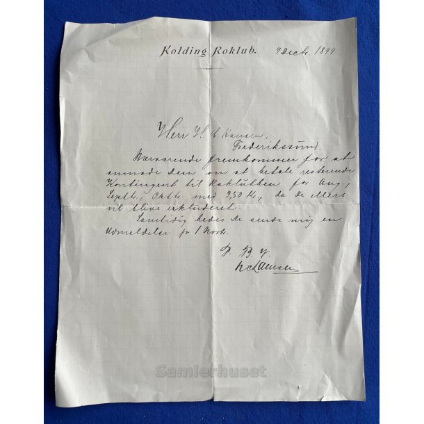 Kolding Roklub - 7 December 1899