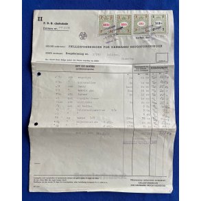 F.D.B. Chokolade - Aarhus 1 - 3 - 1954 - Faktura med Fakturastempelm�rker.