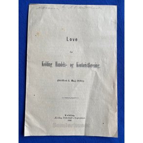 Kolding Handels og Kontoristforening - Love - 1895