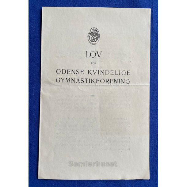 Odense Kvindelige Gymnastikforening - Lov 