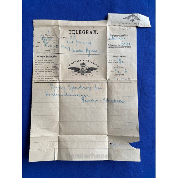Statstelegrafvsnet - Telegram - 1916