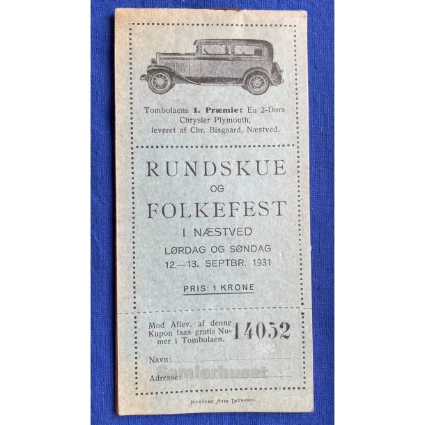 Rundskue og Folkefest i Nstved 12 - 13. Sept. 1931 - Hfte