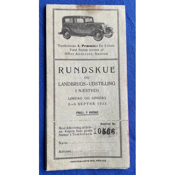 Rundskue og Folkefest i Nstved 2 - 3 Sept. 1933 - Hfte
