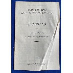 Frederikssund Andels Svineslagteri`s Regnskab 1938 - 1939