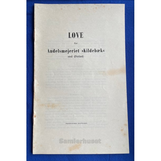 Andelsmejeriet "Kildeb�k" - Love - �lsted