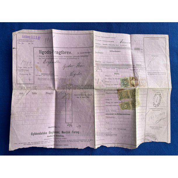 Ilgods Fragtbrev - Aalborg D.S.B. 1919