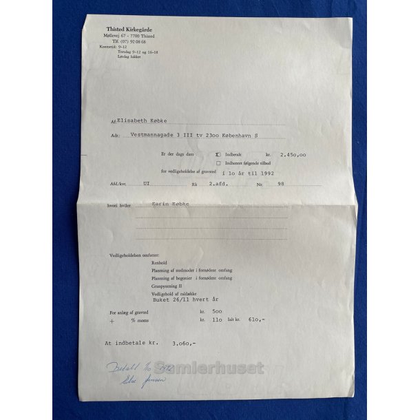 Thisted Kirkeg�rde - Gravsted E.K�bke - 1982