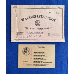 Verdens Rejsebureau + Billet - 1958