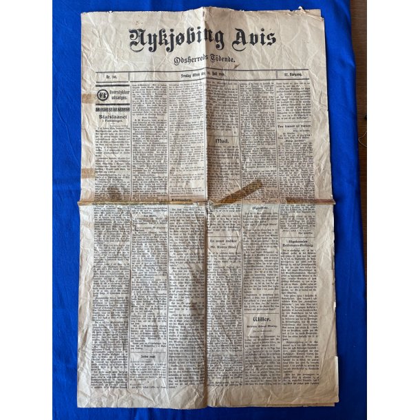 Nyk�bing Avis - Odsherreds Tidende  19 Juli 1909 - Godt brugt !