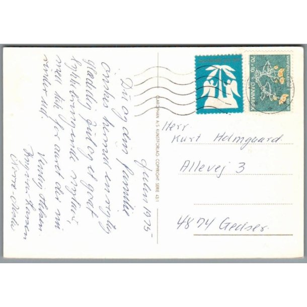 Julemrke 1975 p Postkort