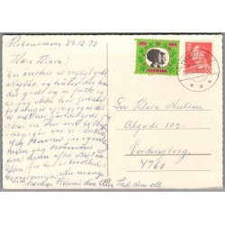 Julem�rke 1972 p� Postkort