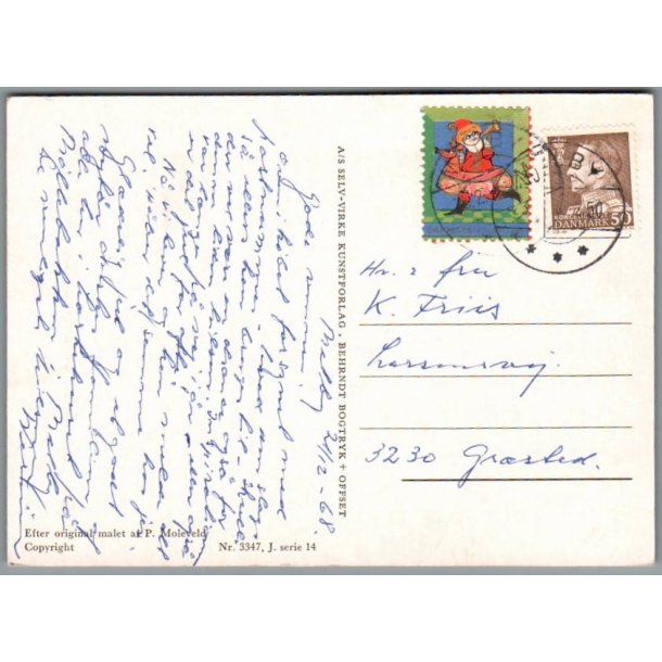 Julemrke 1968 p Postkort