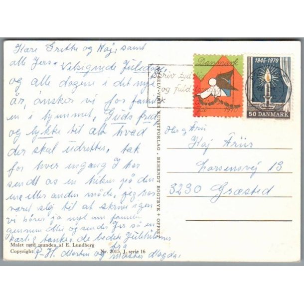 Julemrke 1970 p Postkort