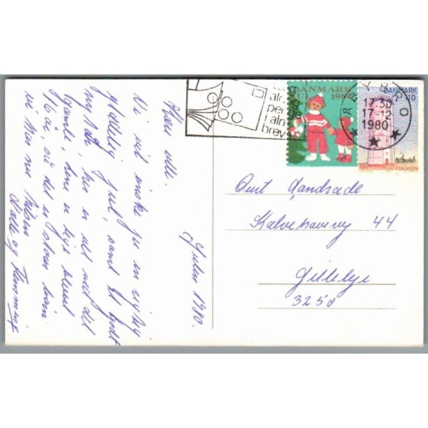 Julem�rke 1980 p� Postkort