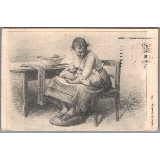 B�rnehj�lpsdagen 1910 - Postkort - Brugt