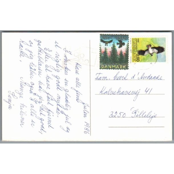 Julemrke 1986 p Postkort