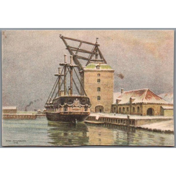 Fregatten  "Jylland" P� Holmen - Postkort - Brugt
