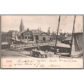 Aarhus - Parti fra Havnen - Postkort - Brugt