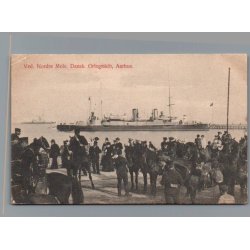 Ved Nordre Mole - Dansk Orlogsskib - Aarhus - Postkort - Ubrugt
