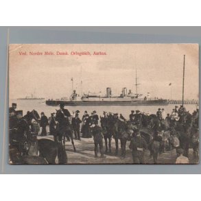Ved Nordre Mole - Dansk Orlogsskib - Aarhus - Postkort - Ubrugt
