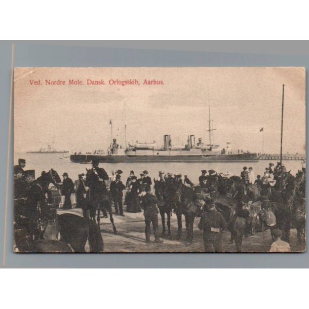 Ved Nordre Mole - Dansk Orlogsskib - Aarhus - Postkort - Ubrugt