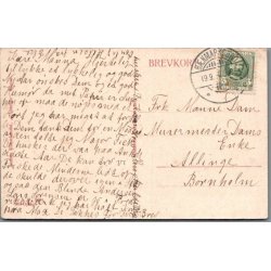 Landsudstillingen i Aarhus 1909 - Stationsbyen med Fregatten Jylland - Postkort - Brugt