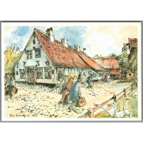 Posthuset  i Den gamle By - Aarhus - Postkort - Brugt