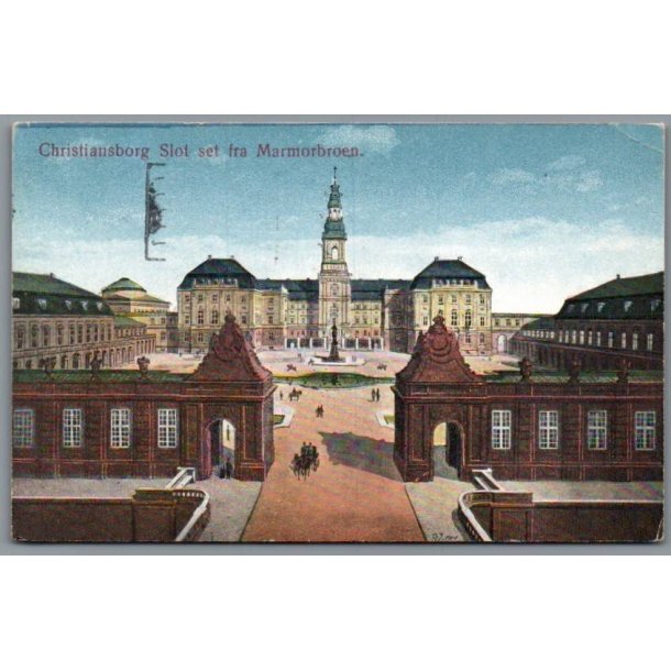 K�benhavn - Christiansborg Slot set fra Marmorbroen - Postkort - Brugt