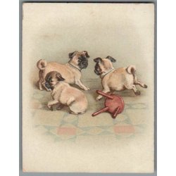 Kartonkort - Julen 1922 - Hundehvalpe