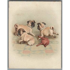 Kartonkort - Julen 1922 - Hundehvalpe