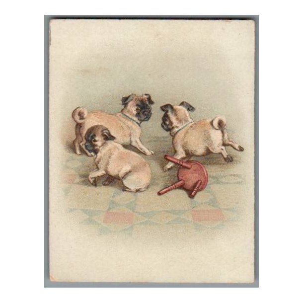 Kartonkort - Julen 1922 - Hundehvalpe