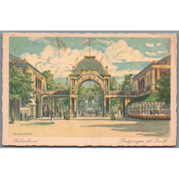K�benhavn - Indgang til Tivoli - Postkort  - Ubrugt