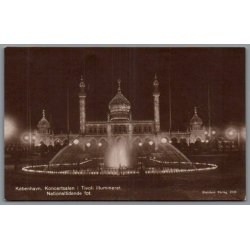 K�benhavn - Koncertsalen i Tivoli illumineret - Postkort - Ubrugt