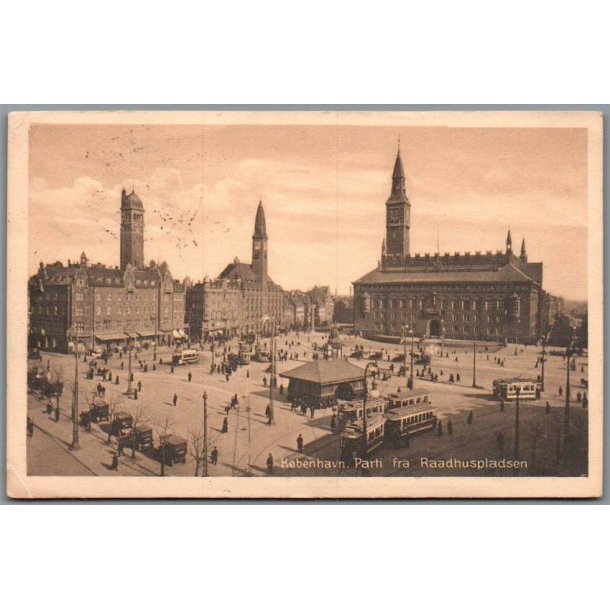 K�benhavn - Parti fra R�dhuspladsen - Postkort - Brugt