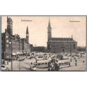 K�benhavn - R�dhuspladsen - Postkort - Brugt - Har v�ret kl�bet op !