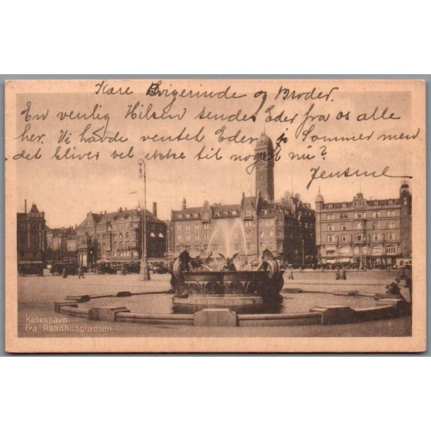 K�benhavn - Fra R�dhuspladsen - Postkort - Brugt