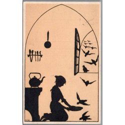 Silhuet Postkort - R.J.N. - Brugt