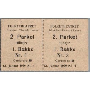 Folketeatret - Biletter 1936