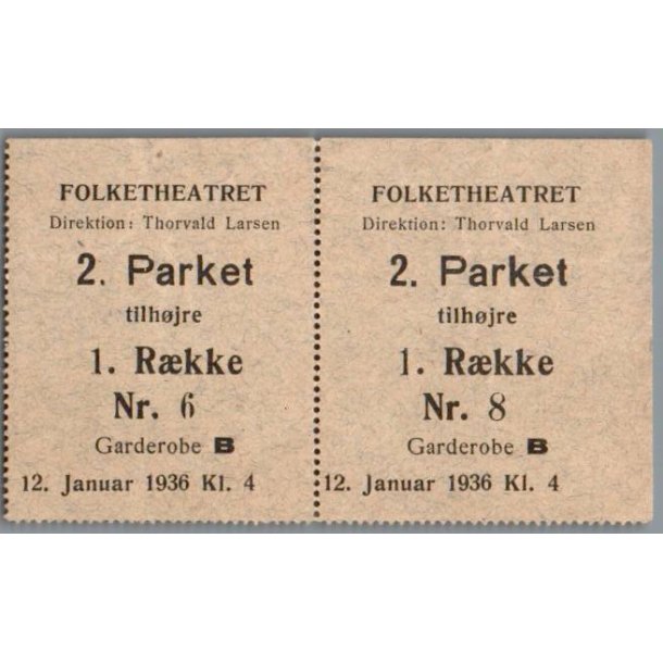 Folketeatret - Biletter 1936