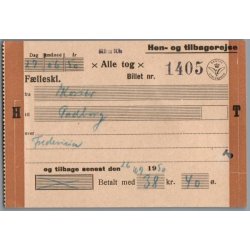 Danske Statsbaner - Hen og Tilbagerejse - Kors�r - Padborg