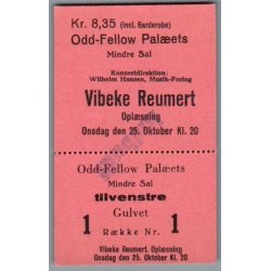 Vibeke Reumert - Opl�sning - Odd-Fellow Pal�et - Billet