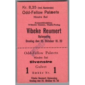 Vibeke Reumert - Opl�sning - Odd-Fellow Pal�et - Billet