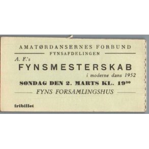 Amat�rdansernes Forbund - Fynsmesterskab i moderne dans 1952