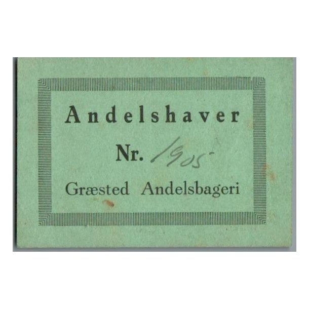 Andelshaver - Nr. 1905 - Gr�sted Andelsbageri