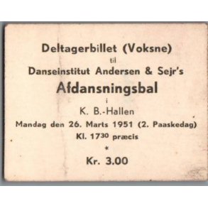 Danseinstitutet Andersen & Sejrs - Afdansningsbal 1951