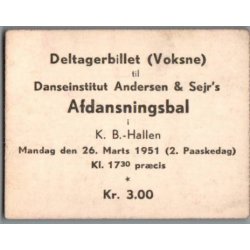 Danseinstitutet Andersen &amp; Sejrs - Afdansningsbal 1951