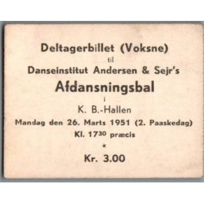 Danseinstitutet Andersen & Sejrs - Afdansningsbal 1951