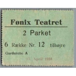 F�nix Teatret - Billet 1934